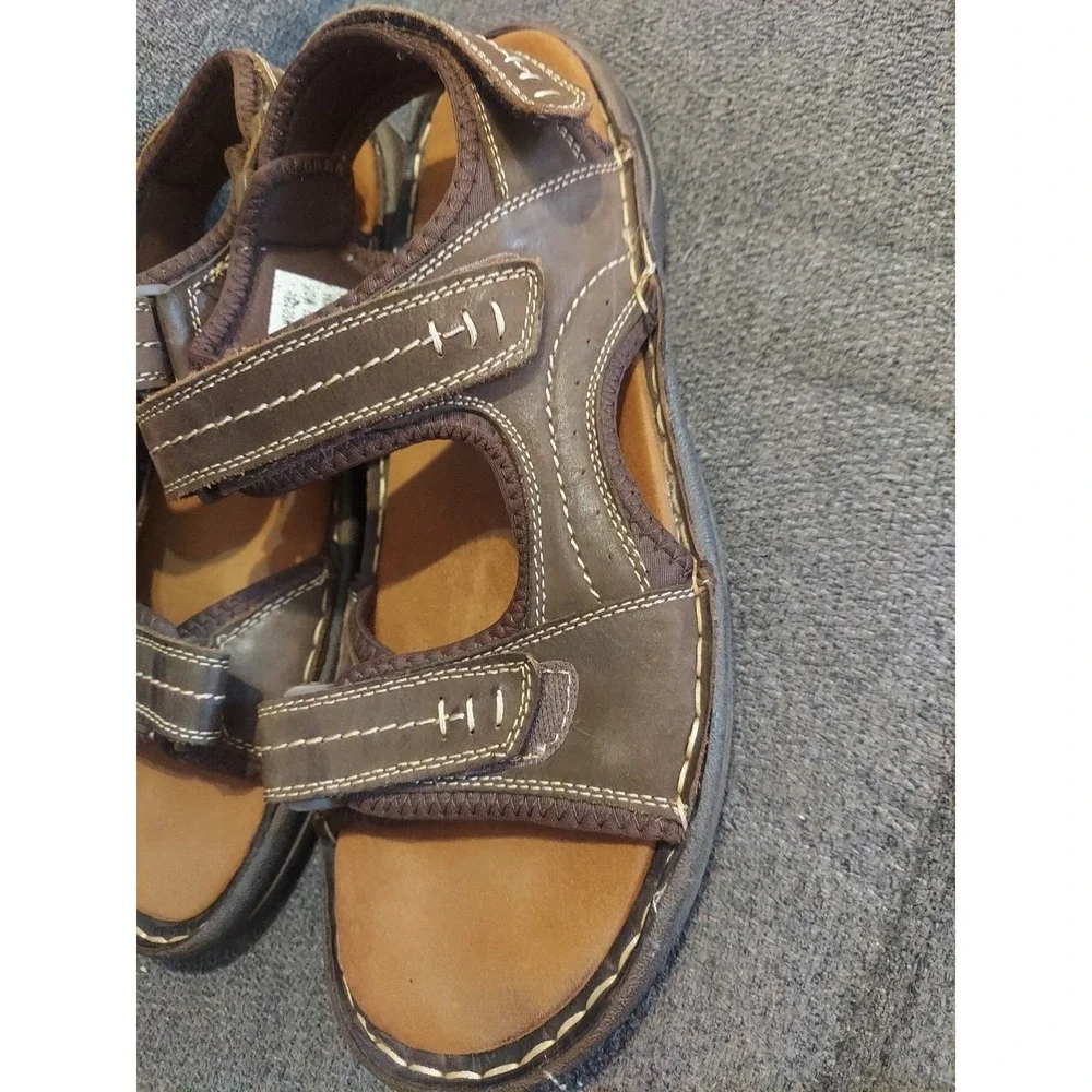 Propet Jordy Men's Sandal,‎ Coffee Bean, Size 12 M(D) Leather Upper Summer Shoes